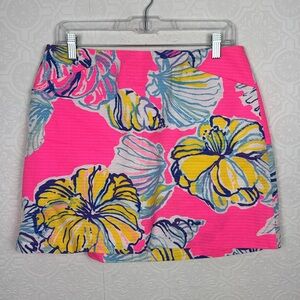 NWT Lilly Pulitzer Marigold Skort Skirt Bright Floral Beach 6 Kir Royal Pink